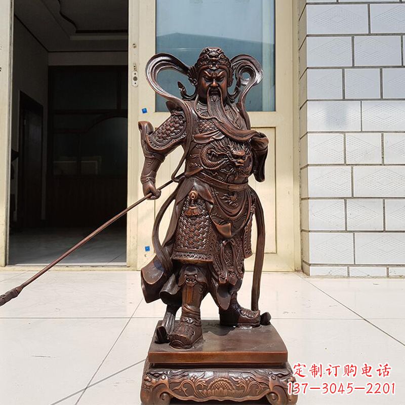 常州唯美古典风格关公铜雕像