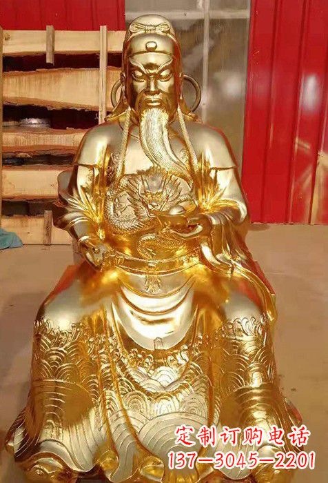 常州传承经典,漆金关公神像雕塑