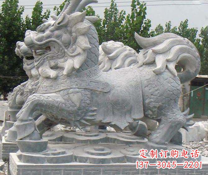 常州古典麒麟招财神兽石雕,传承古典非凡财富之美