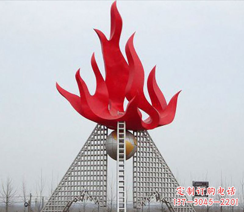 常州金色火苗-优雅华贵的不锈钢景观雕塑