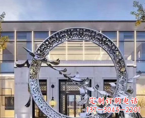 常州华丽大雁不锈钢圆环雕塑