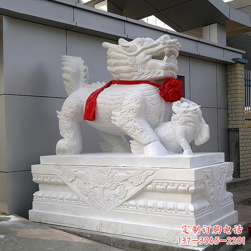 常州企业公司看门麒麟石雕