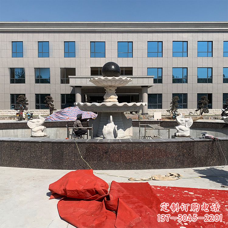 常州企业广场招财石雕喷泉雕塑