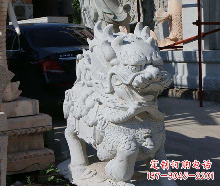 常州企业景观石雕麒麟