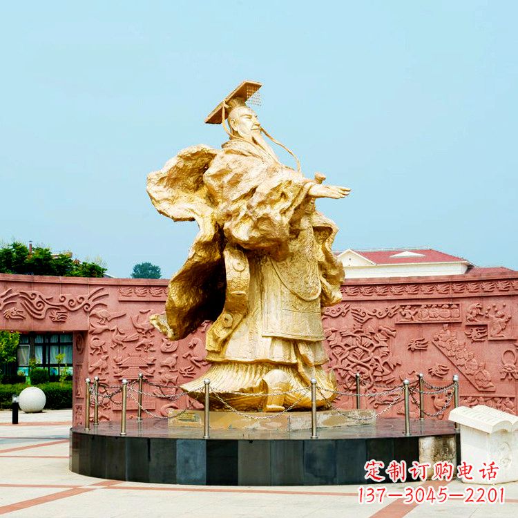 常州中领雕塑:秦始皇鎏金铜雕塑像
