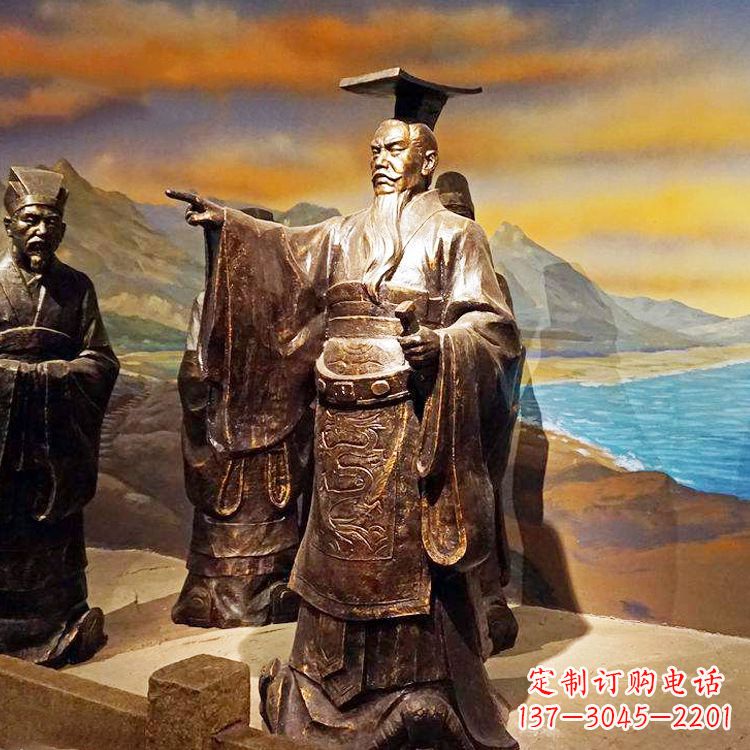 常州中领雕塑-精美秦始皇大型铜雕像