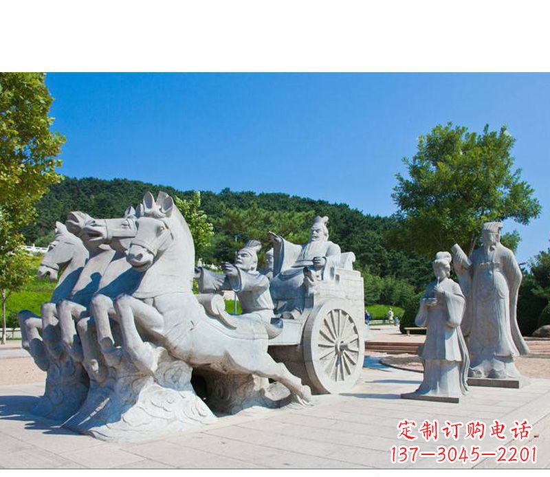 常州秦始皇坐马车石雕悉心打造雕塑艺术之精髓