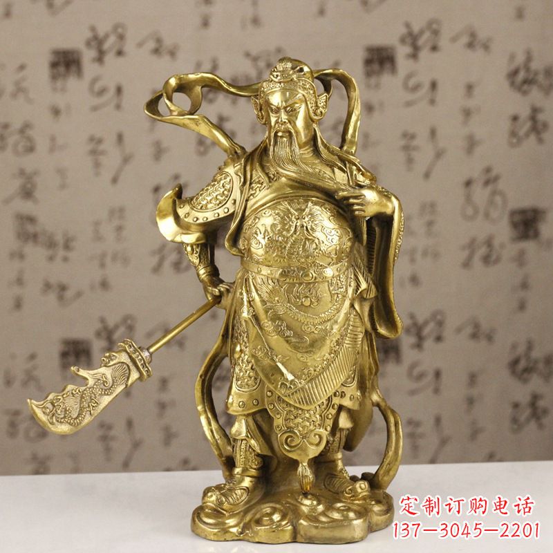 常州中领雕塑|关羽铜像:令人惊叹的纯黄铜武财神