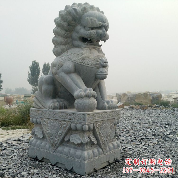 常州青石北京狮子雕塑,雕刻传承千古之魅力