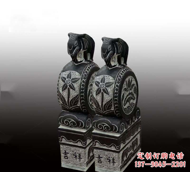常州高质感青石仿古大象门墩