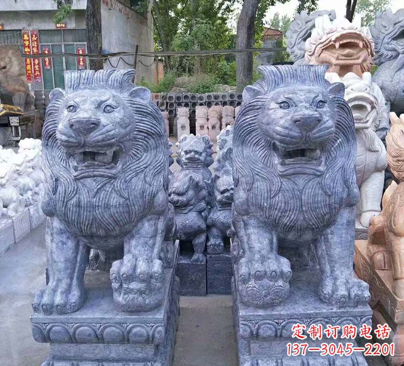 常州青石仿古西洋狮子石雕,典雅大气