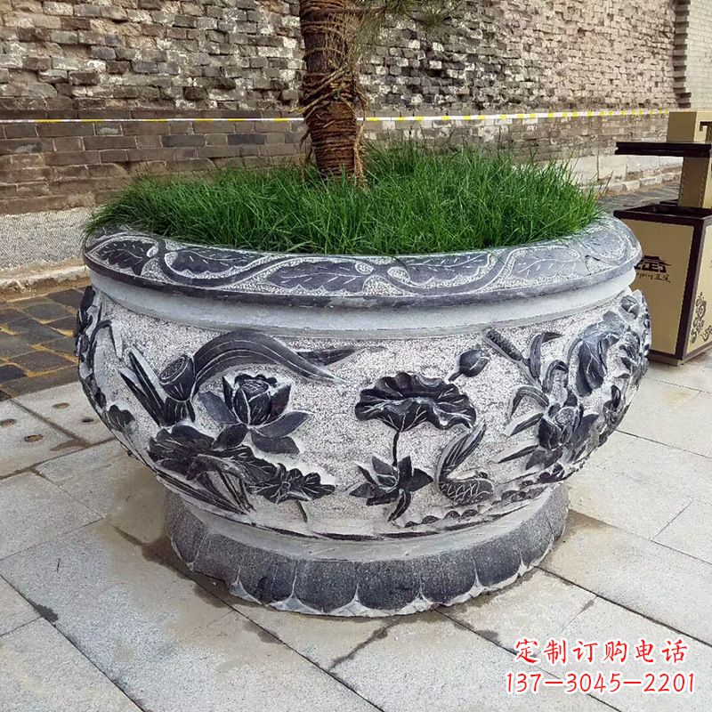 常州青石仿古鱼缸花盆