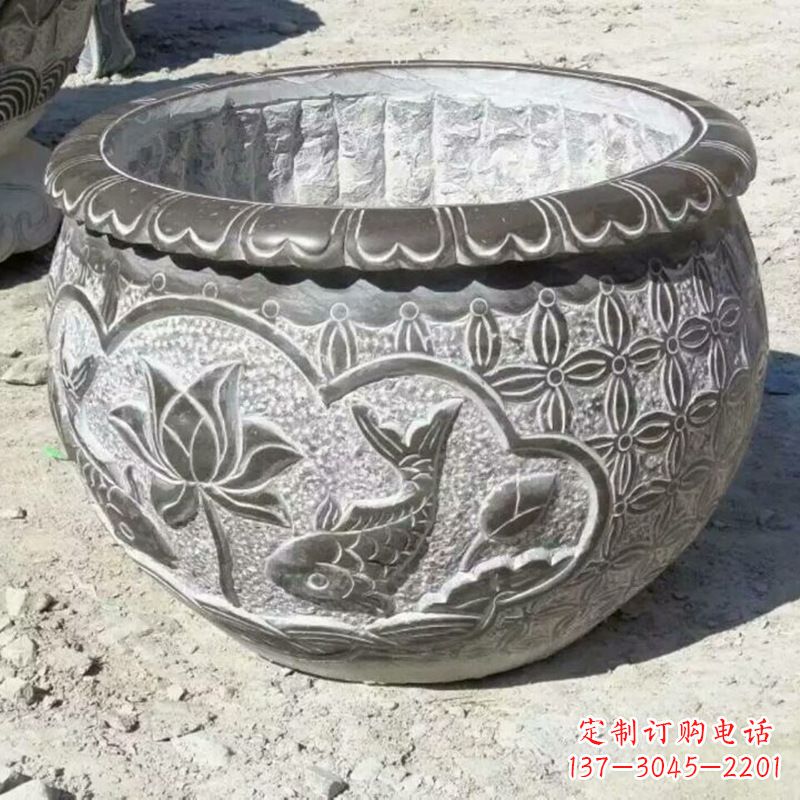 常州精致青石浮雕水缸,为您打造精美绝伦的定制雕塑
