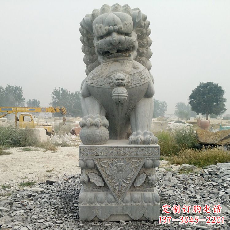 常州完美雕刻,精美青石狮子雕塑