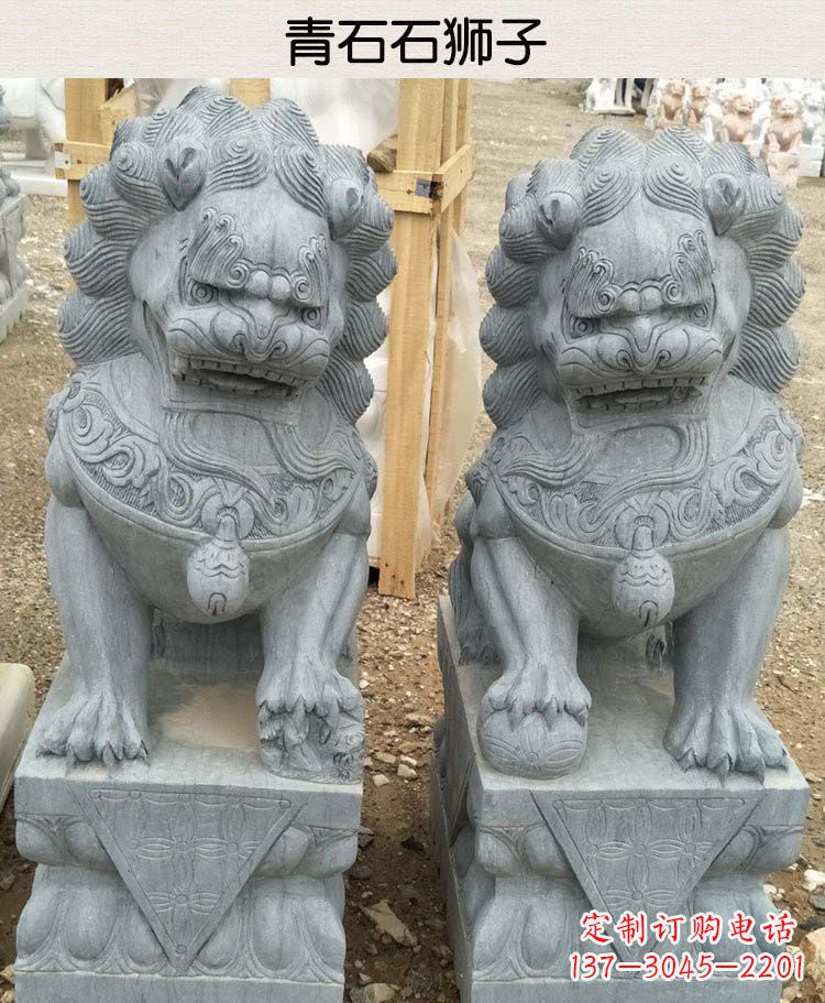 常州青石雕刻的传统工艺美狮