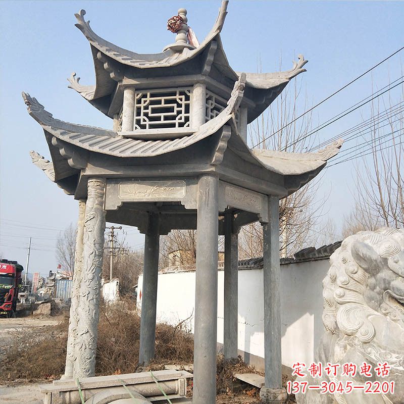 常州青石六角石凉亭