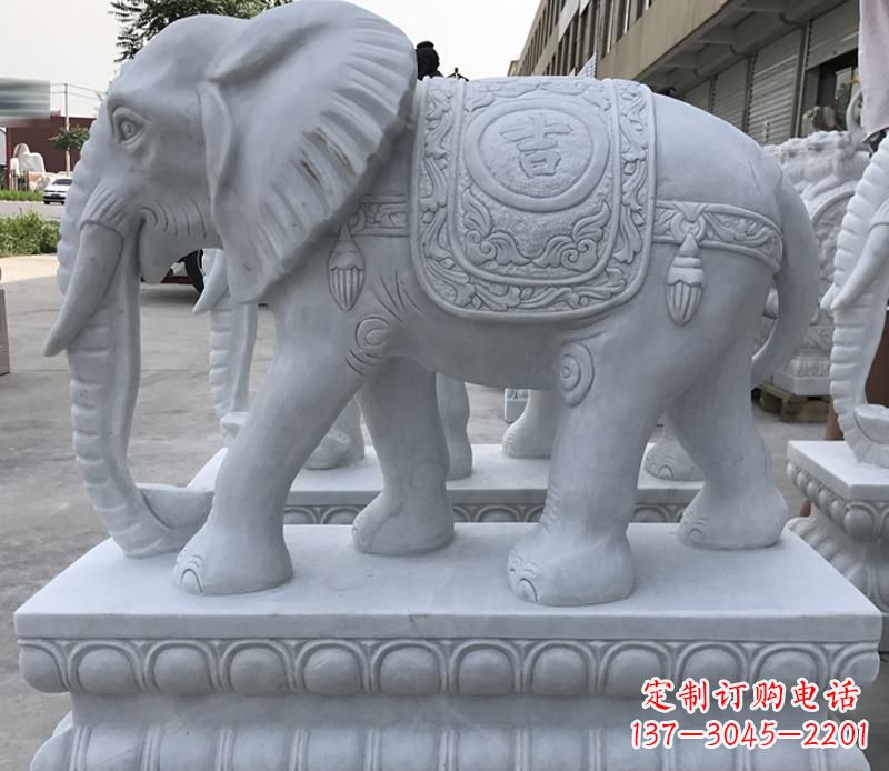 常州青石纳福动物大象雕塑,完美缔造家庭装饰风景