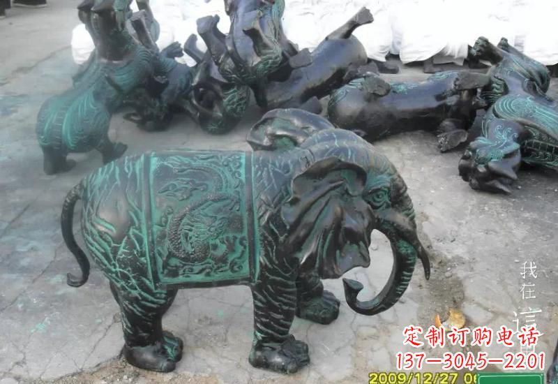 常州精美青铜大象雕塑,极致线条优雅