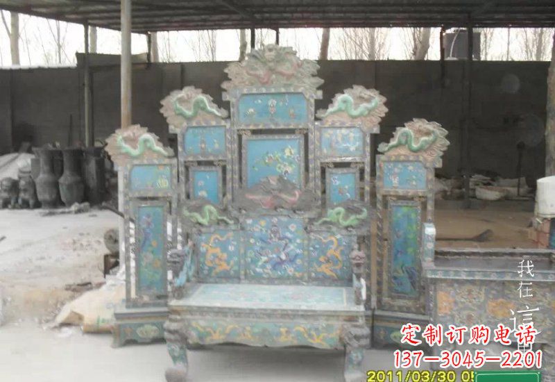 常州青铜仿古龙椅雕塑,精美传神