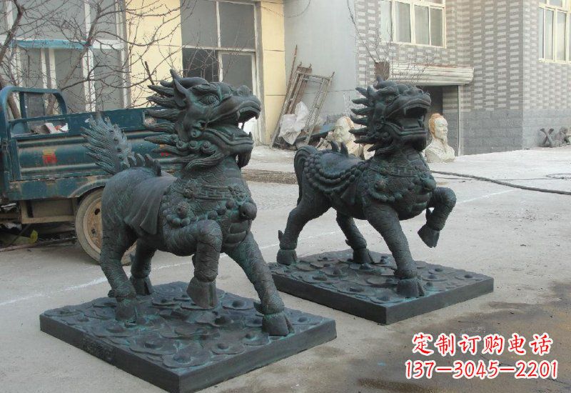 常州唯美雕塑:青铜立式麒麟