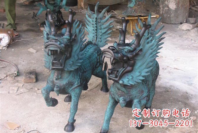 常州追求完美的青铜麒麟雕塑