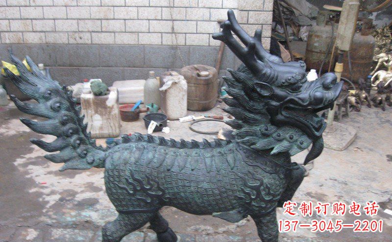 常州青铜雕制神兽麒麟,艺术匠心之至