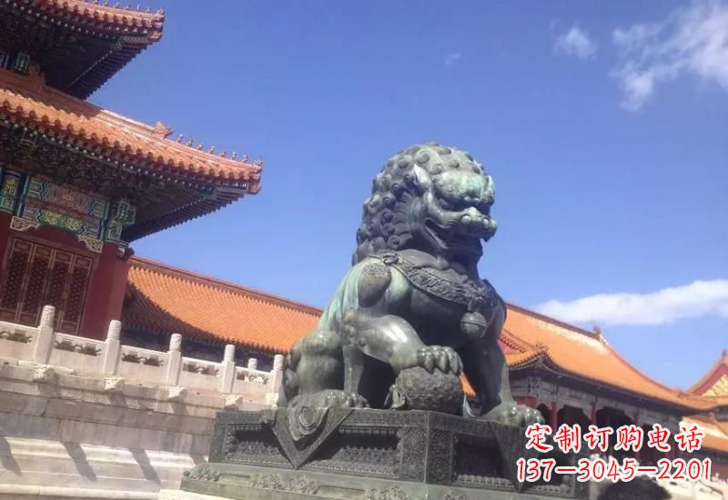 常州精致青铜狮子雕塑,表达荣耀之美