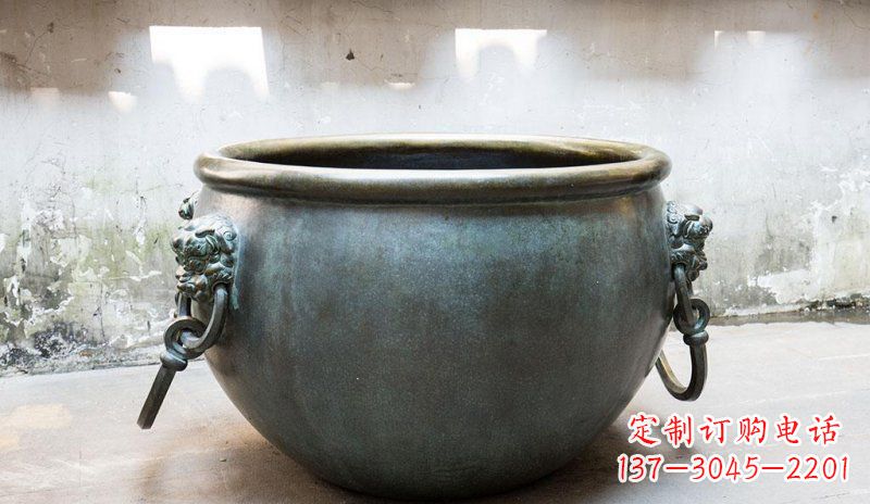 常州精美青铜水缸雕塑,赏心悦目