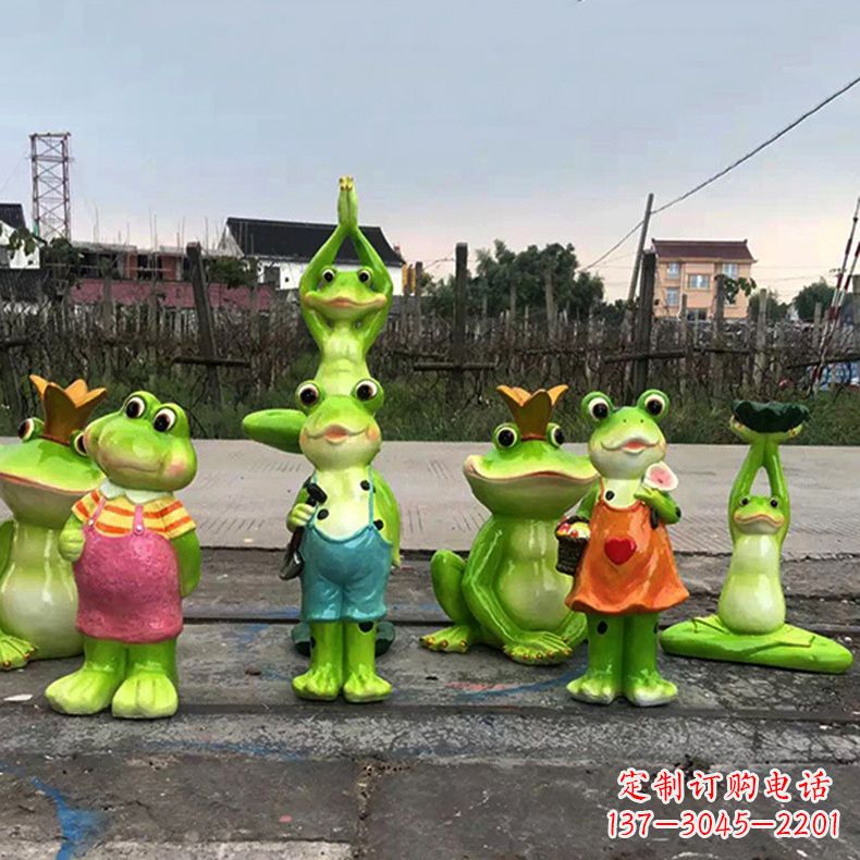 常州精美青蛙玻璃钢卡通雕塑