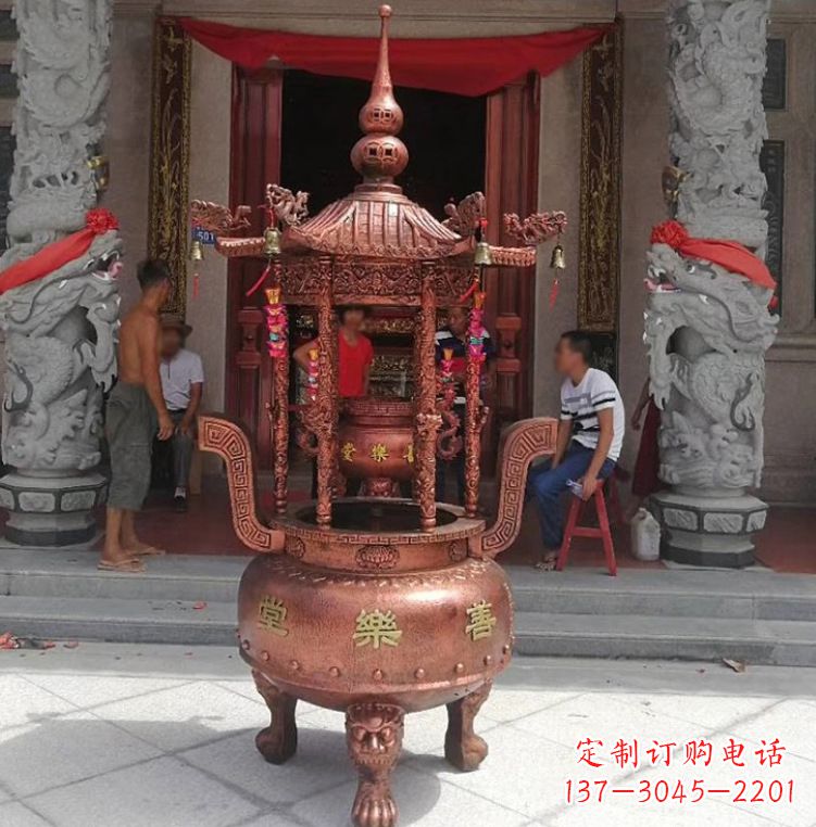 常州精致全铜小香炉雕塑