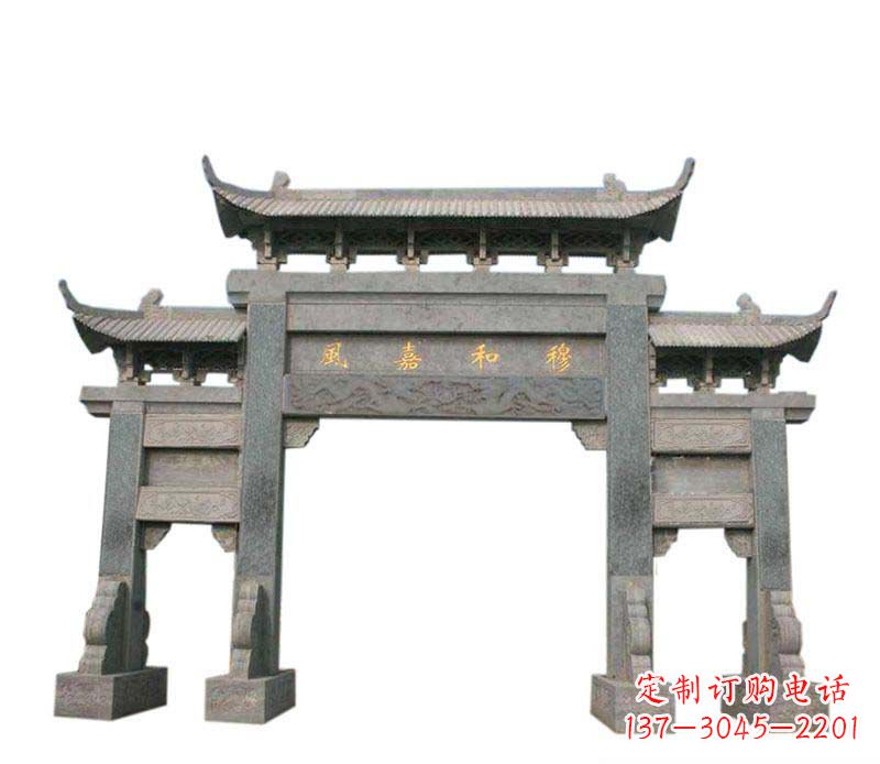 常州四门牌坊石雕:高端雕塑定制