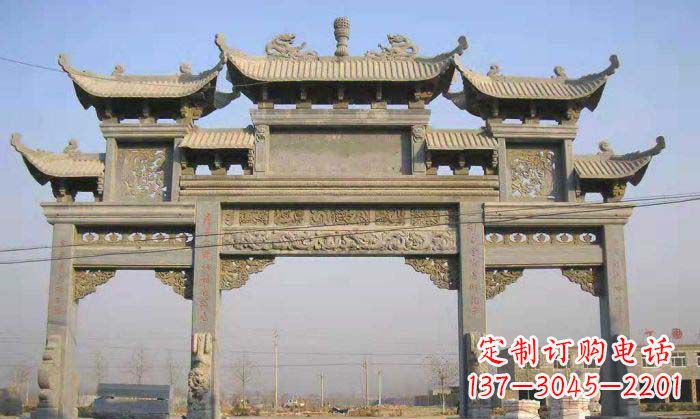 常州特色街角石雕牌坊精致典雅的装点