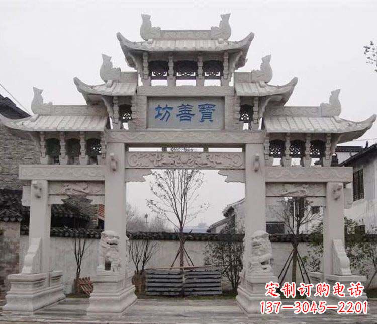 常州领雕塑:精美石牌坊石雕艺术品