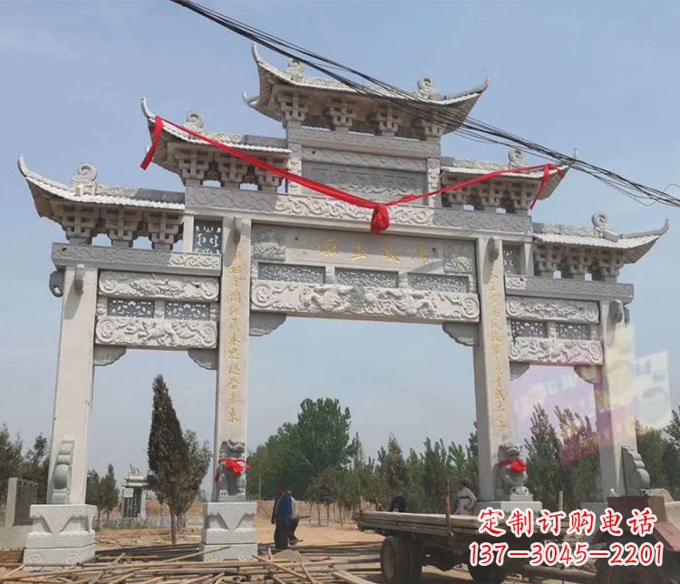 常州中领雕塑-大理石牌坊石雕