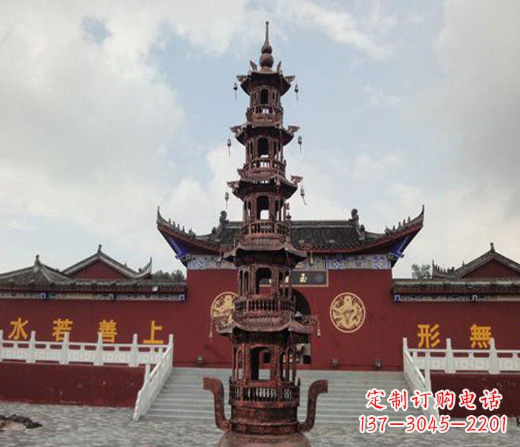 常州三足铜香炉雕塑,精美绝伦