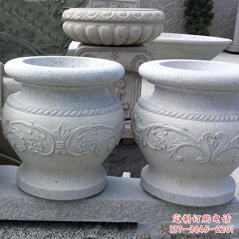 常州砂岩花盆石雕,搭配室内装饰空间