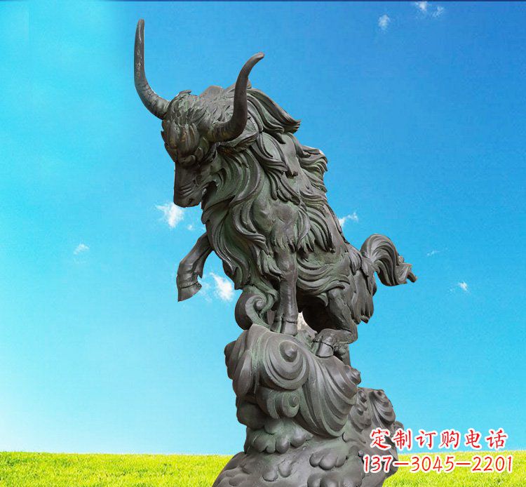 常州中领雕塑神牛踏波铜雕