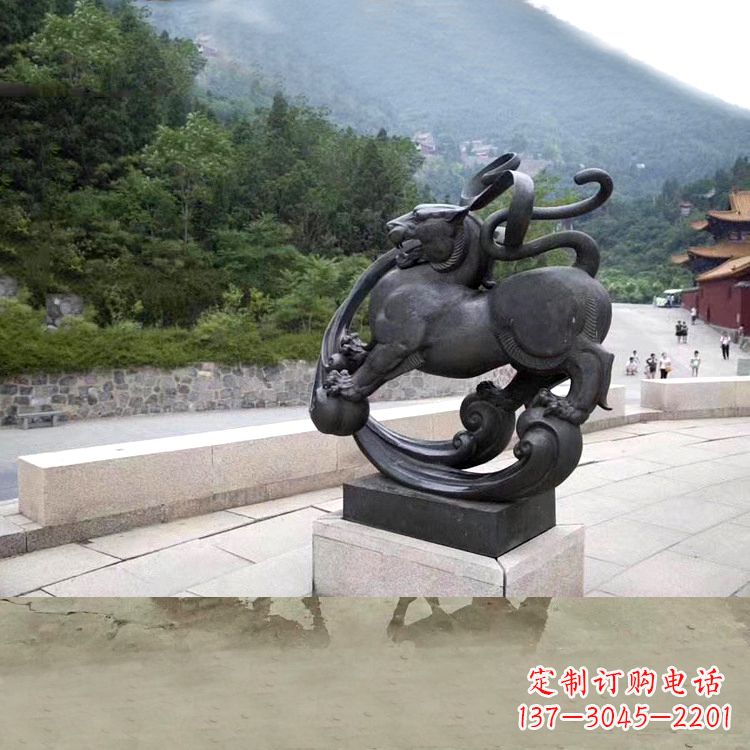 常州神兽白虎铜雕塑,雕刻出传统中国文化之精髓