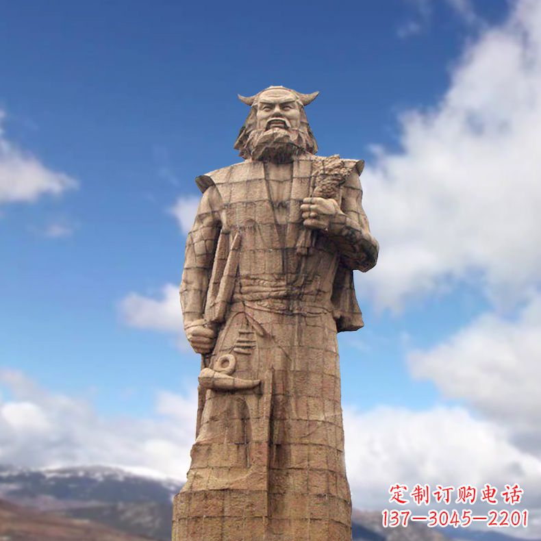 常州精美神农大型石雕像,由中领雕塑定制