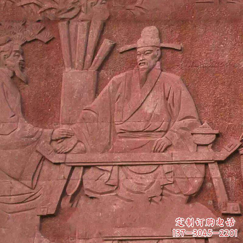 常州沈括砂岩浮雕,重现学校历史名人壁画