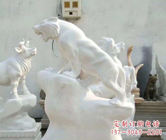 常州中领雕塑:汉白玉老虎雕塑
