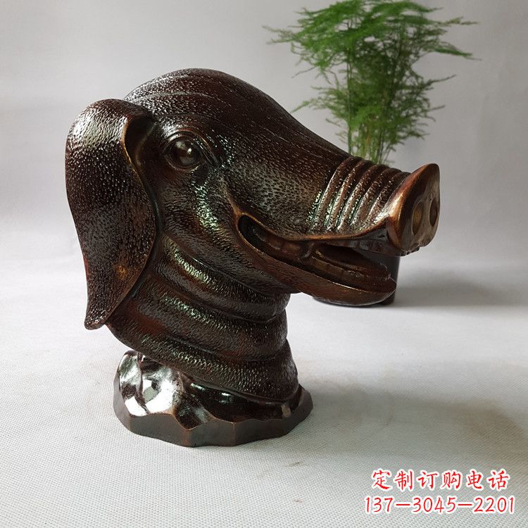 常州精美完美的生肖猪铜兽首
