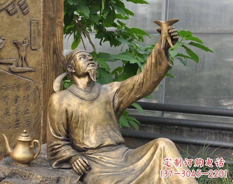 常州象征文学大师李白的铜雕像