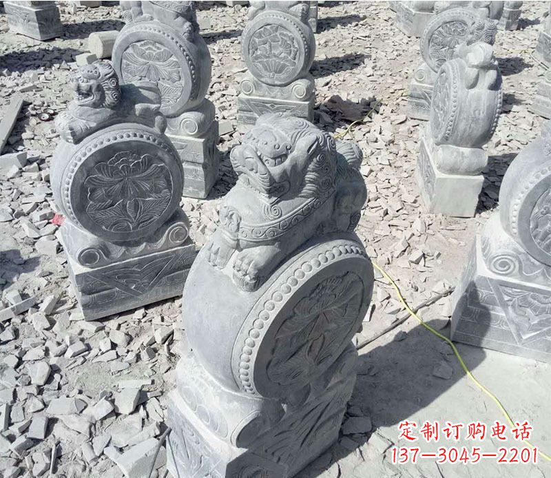常州狮子抱鼓石招财门墩石雕,尊贵大气典雅