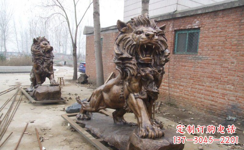 常州狮子企业动物铜雕