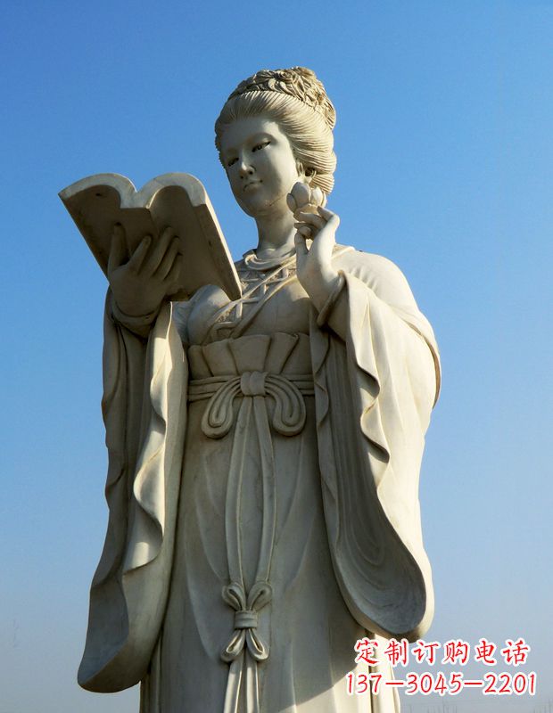 常州十二花神之十一月山茶花王昭君汉白玉古代美女雕像