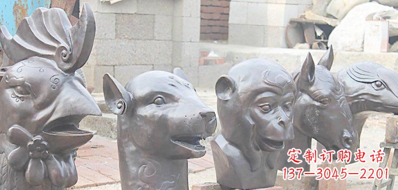 常州十二生肖铜雕,独特的动物雕塑