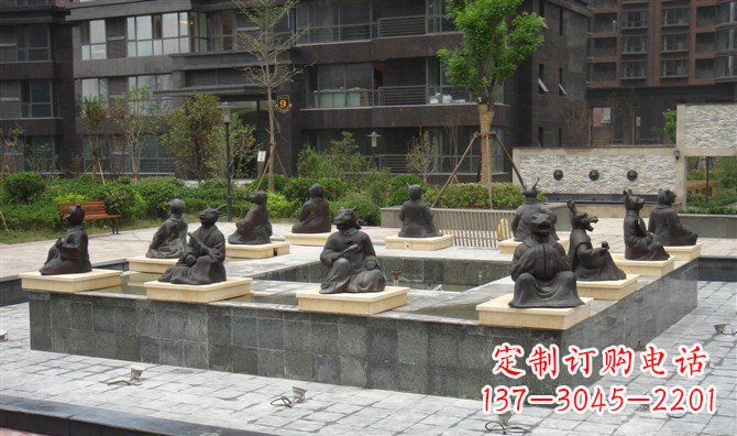 常州十二生肖小区景观铜雕