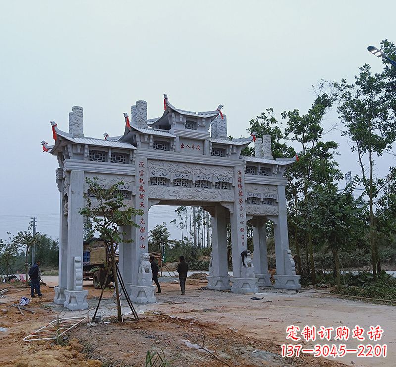 常州领雕塑专业定制仿古牌坊雕塑,拥有多年专业…