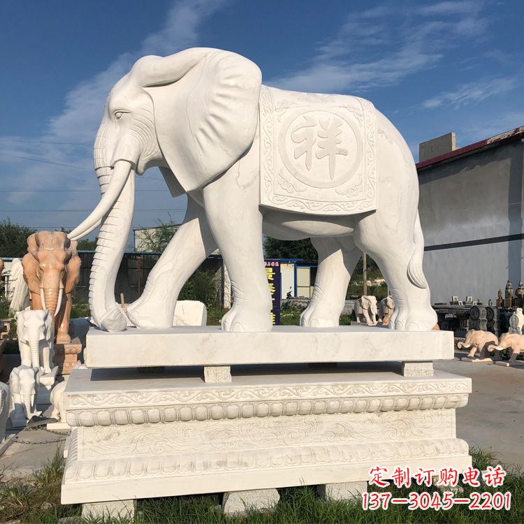 常州现代工艺石雕大象雕塑